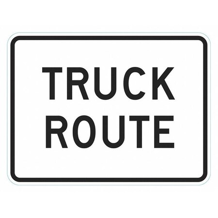 Truck Route Traffic Sign, 24 in Height, 18 in Width, Aluminum, Vertical Rectangle, English