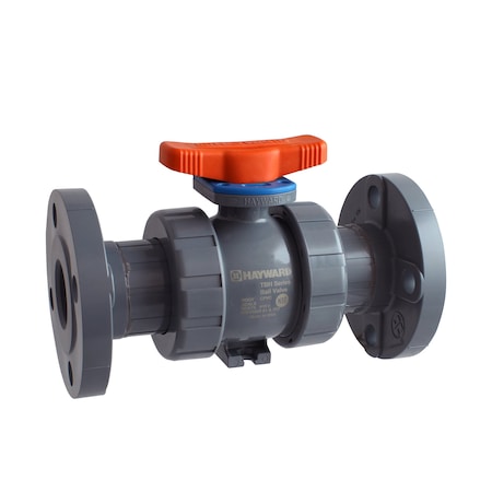 Ball Valve, True Union,Z-Ball, 1/2", CPVC/FPM, Full Port, Drilled, Flanged, Vented