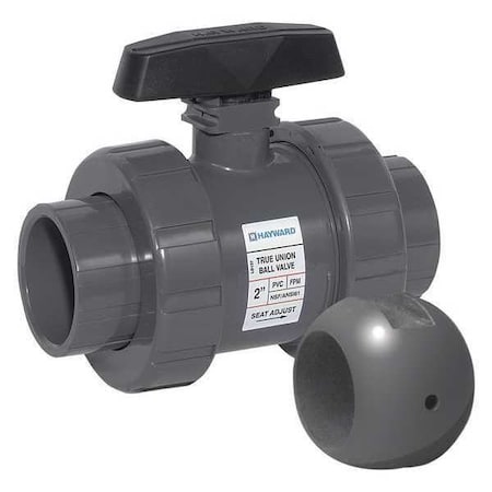 Ball Valve, True Union, Z-Ball, 2", PVC/FPM, Full Port, Drilled, S/T, Vented