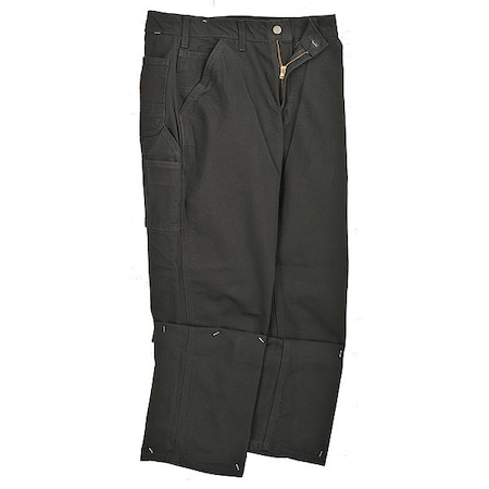 Men's Dungaree Work Pants, 38 in, Black, Cotton