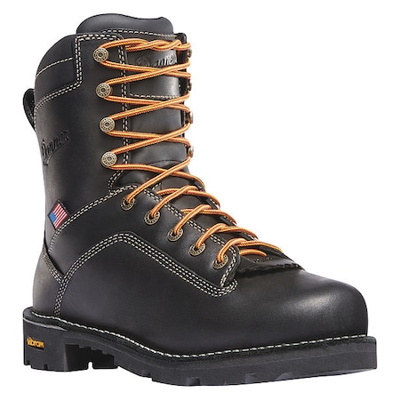 Men's 8-Inch Work Boot, 11, Alloy Toe, 8 in H, Black, 17311