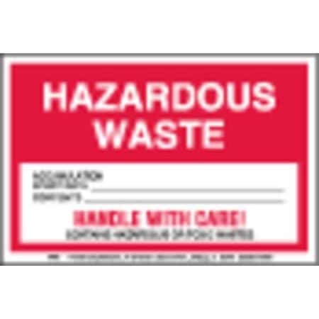 Hazardous Waste Label,Paper Stock,PK500