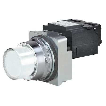 Pilot Light, LED, Transformer, White, 240VAC