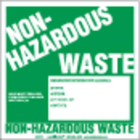 Non-Hazard Waste Label,w/Gen PVCF,PK100