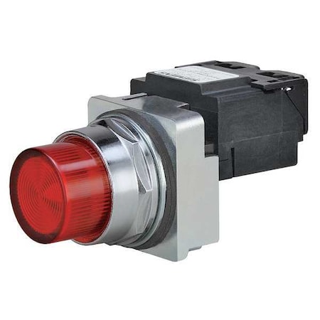 Pilot Light,LED,Full Voltage,Red,120VAC