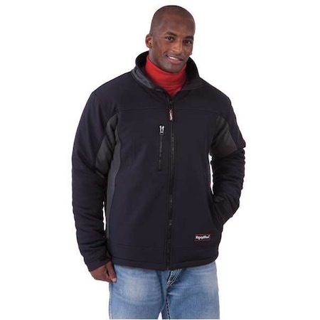 Men's Insulated Jacket, Polyester, Zipper, Black/Gray, S