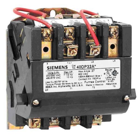 120VAC Non-Reversing Magnetic Contactor 3P 18A NEMA 0
