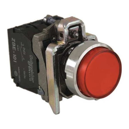 Illuminated Push Button, 22 mm, 1NO/1NC, Red