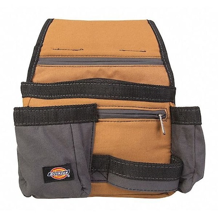 Framers Pouch,11 Pocket, Gray/Tan, Heavy Duty, Padded Canvas, 11 Pockets