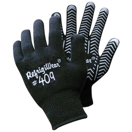 Cold Protection Gloves, Acrylic Terry Cloth Palm, Terry Cloth Lining, Black, XL