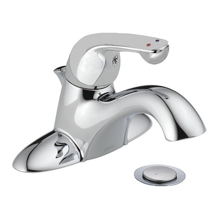 Single Handle 4" Mount, 3 Hole Low Arc Bathroom Faucet, Chrome