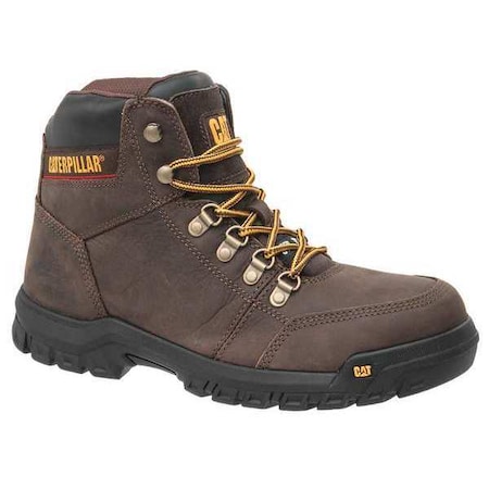 Men's 6-Inch Work Boot, 9 1/2 W, Steel Toe, 5 1/2 in H, Seal Brown, P90803
