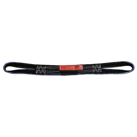Web Sling, Type 6, 6 ft L, 2 in W, Polyester, Black