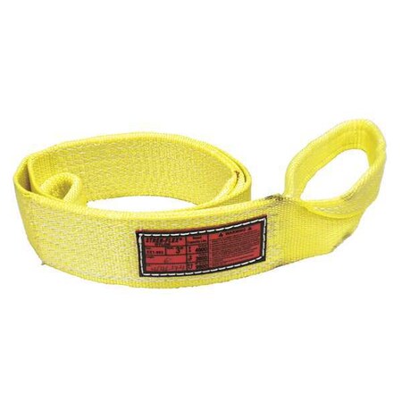 Synthetic Web Sling, Type 3, 10 ft L, 3 in W, Nylon, Yellow