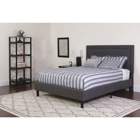 Roxbury Queen Platform Bed,Dark Gray