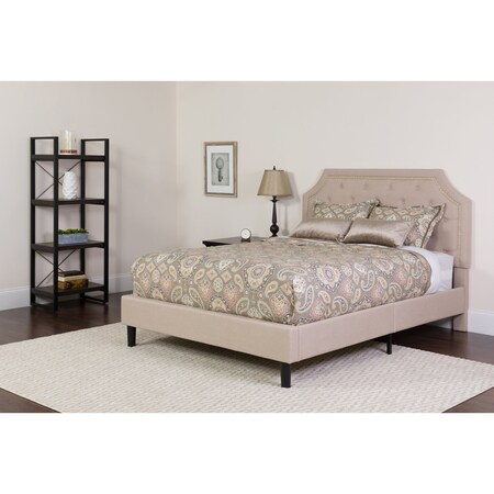 Brighton Twin Platform Bed Set,Beige