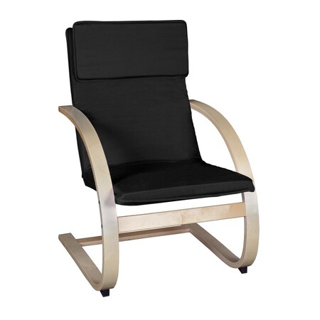 Seating > Side & Guest > Bentwood Lounge Chairs, Natural Seat, Black Back, 27 W 28 L 39.5 H