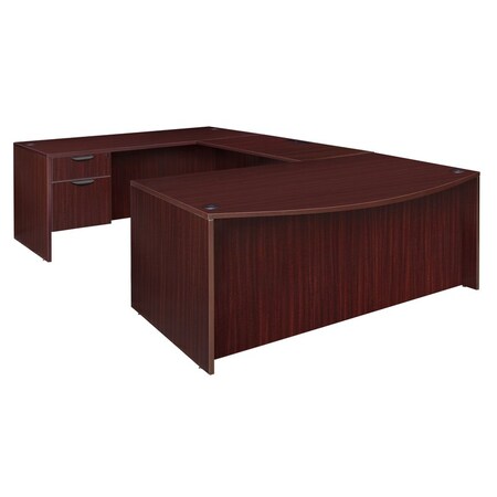 Pedestal Desk Legacy 71" Bow Front Double Pedestal U-D, Mahogany