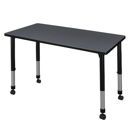 Regency Kee 42 x 24 in. Height Adjustable Mobile Classroom Activity Table- Grey