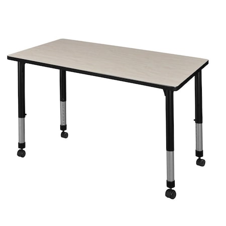 Regency Kee 42 x 30 in. Height Adjustable Mobile Classroom Activity Table- Maple