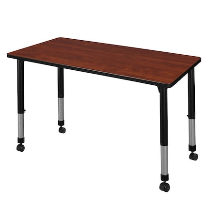 Regency Kee 48 x 24 in. Height Adjustable Mobile Classroom Activity Table- Cherry