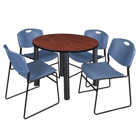 Kee Round Table & Chair Set, Wood, Metal, Polypropylene Top