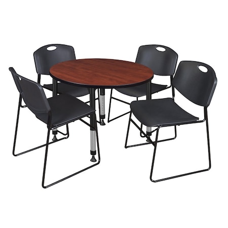 Tables > Height Adjustable > Round Table & Chair Sets, 36 W, 36 L, 23-34 H, Cherry