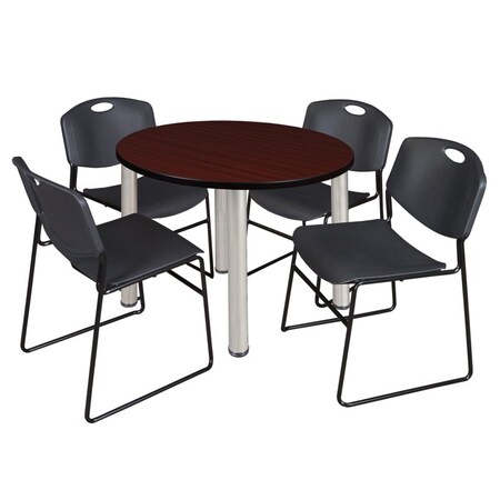 Kee Round Table & Chair Set, Wood, Metal, Polypropylene Top