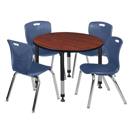 Tables > Height Adjustable > Round Table & Chair Sets, 42 W, 42 L, 23-34 H, Cherry