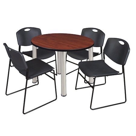 Kee Round Table & Chair Set, Wood, Metal, Polypropylene Top