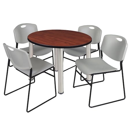 Kee Round Table & Chair Set, Wood, Metal, Polypropylene Top