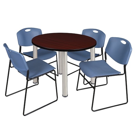 Kee Round Table & Chair Set, Wood, Metal, Polypropylene Top