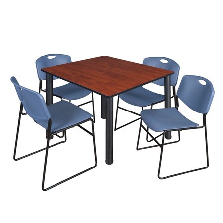Kee Square Table & Chair Set, Wood, Metal, Polypropylene Top