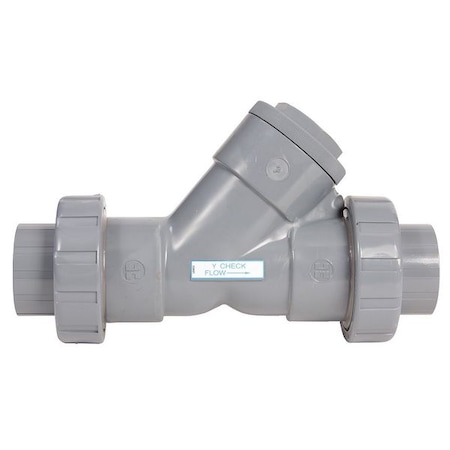 Y-Check Valve, True Union, 2", PVC/FPM, Socket