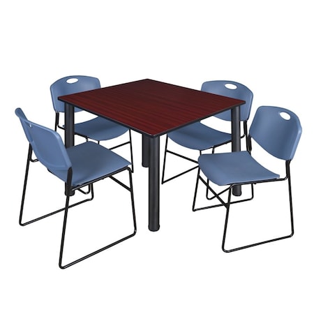 Kee Square Table & Chair Set, Wood, Metal, Polypropylene Top