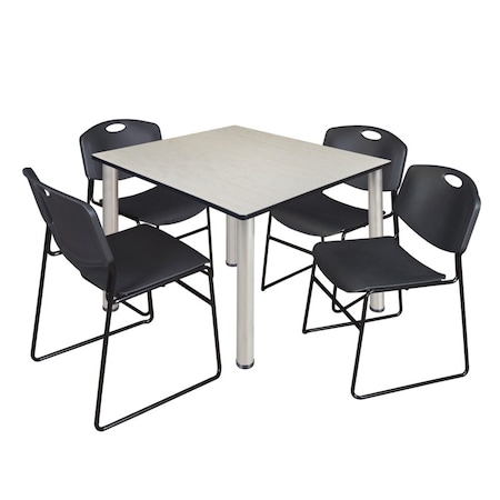 Kee Square Table & Chair Set, Wood, Metal, Polypropylene Top