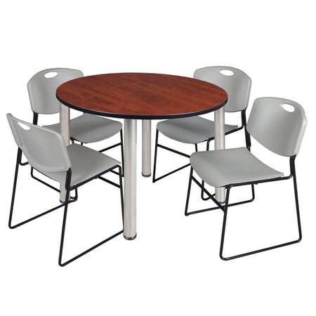 Kee Round Table & Chair Set, Wood, Metal, Polypropylene Top
