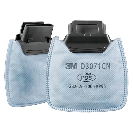 Filter, D3000, White, Push to Connect, 3M(TM) Secure Click(TM) Facepieces
