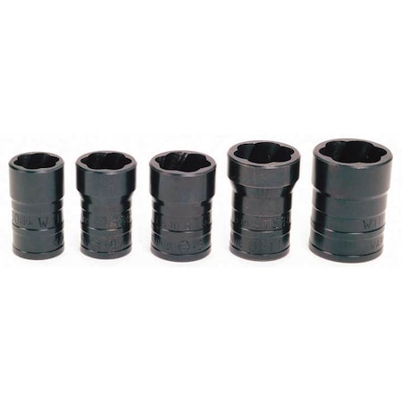Turbosocket Set,1/2" D,5pcs. SAE, JHWTSFS5005