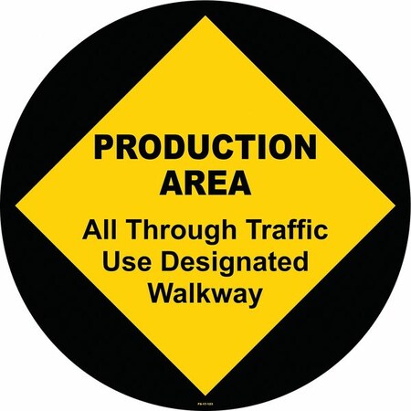Floor Sign, 17 in H, 17 in W, Vinyl, Circle, English, FS-17-123