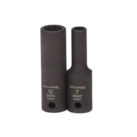3/8" Drive Impact Socket Black Industrial, Deep 3/8" D,18mm 12Pt