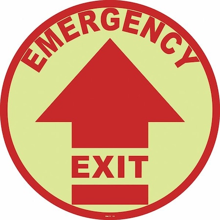 Floor Sign, 17 in H, 17 in W, Vinyl, Circle, English, FSG-17-703
