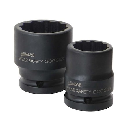 3/4" Drive Impact Socket Black Industrial, 3/4" D,3/4 12Pt