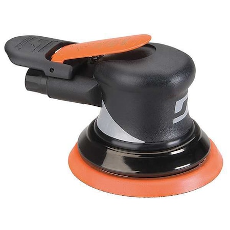 Air Orbital Sander, 5 in Disc Dia, Palm