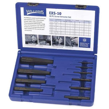 Williams Screw Extraction Set,10pcs.