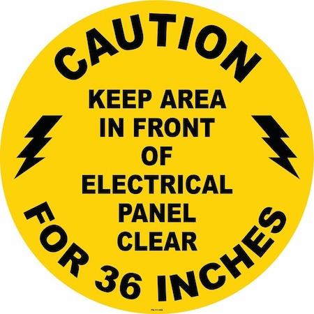 Floor Sign, 17 in H, 17 in W, Vinyl, Circle, English, FS-17-105