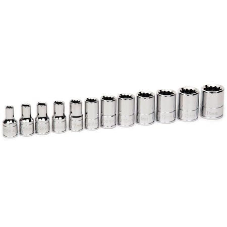 Socket Set,1/4" D,12Pt,12pcs., JHW30925