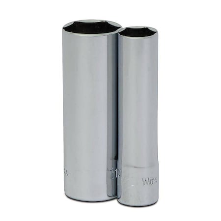 1/4" Drive, 10mm Metric Socket, 6 Points, Deep 1/4" D,6Pt,10mm