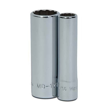 1/4" Drive, 5/16" SAE Socket, 12 Points, Deep 1/4" D,12Pt,5/16