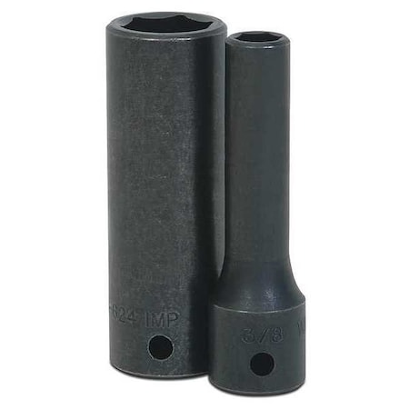 1/2" Drive Impact Socket Black Industrial, Deep 1/2" D,6Pt 11/16